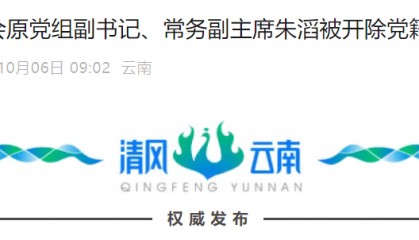 昆明市总工会原党组副书记、常务副主席朱滔被开除党籍和公职