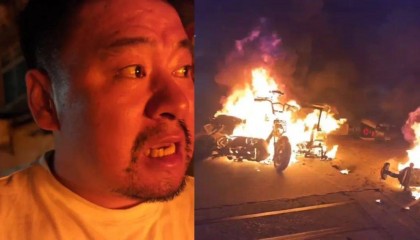 吃夜宵顺手救了一栋楼的人！扬州一男子凌晨遇楼边电瓶车着火，冒险将其拖走获网友点赞