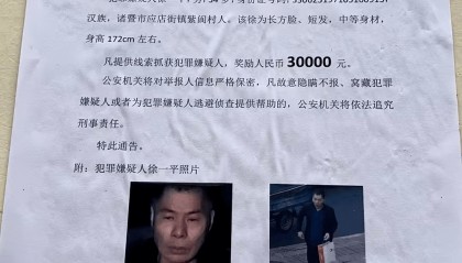 浙江诸暨重大刑案54岁徐一平在逃，警方悬赏3万追凶！村民：他杀妻并碎尸