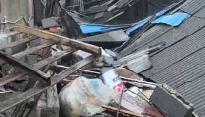 大风暴雨导致湖南岳阳县6户房屋倒塌，100多户受损