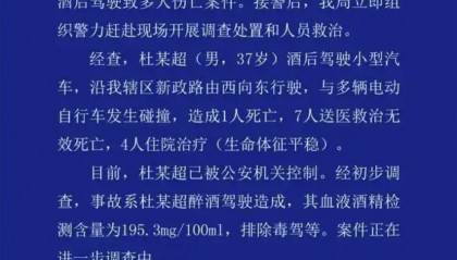 山东聊城醉驾车祸致8人死亡，官方通报！
