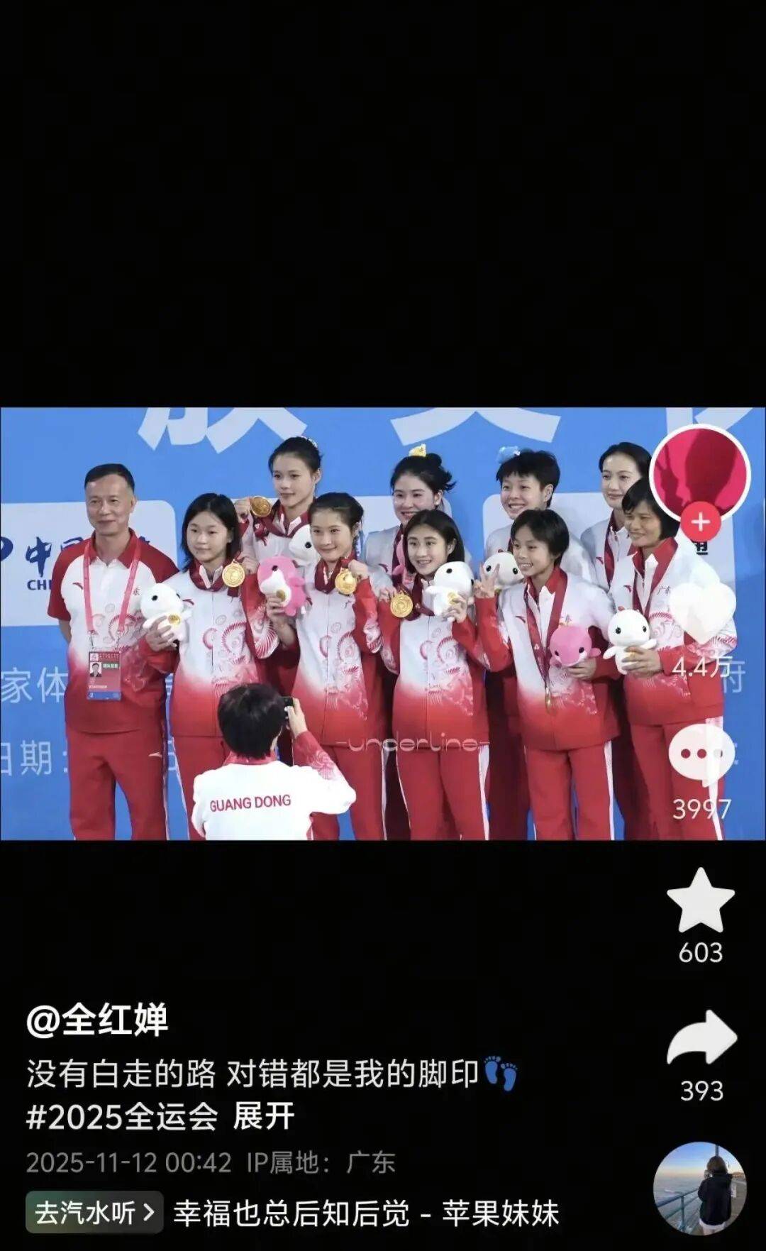 全红婵深夜发文:没有白走的路,对错都是我的脚印